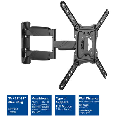 ACT Connectivity Full Motion TV y Monitor Wall Support, 23 a 55