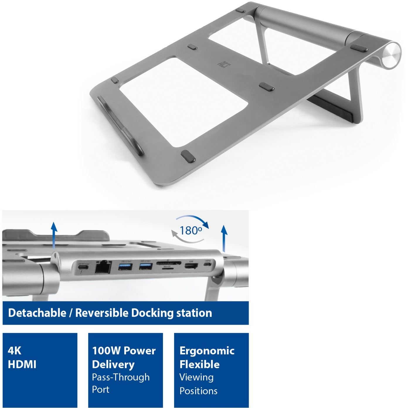 Estándar de la computadora portátil de conectividad ACT con estadísticas de acoplamiento USB-C extraíbles
