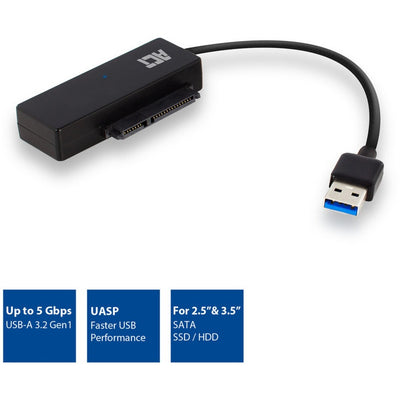 ACT Conectividad USB 3.2 Gen1 a 2.5 3.5 pulgadas Cable de adaptador SATA V