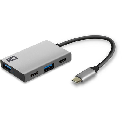 ACT Conectividad USB-C Hub 4 puerto con 2x USB-C y 2x USB-A