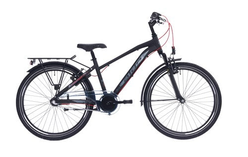 Aldo 24 pulgadas Peak 2.0 Bicicleta Alu 3V Mat Negro Rojo