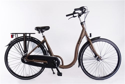 Aldo 28 pulgadas de entrada baja en bicicleta Alu Remonaf Deore Brown
