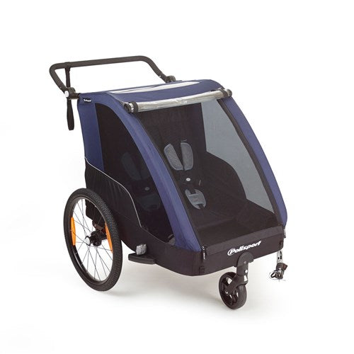 Polisport Kindertrailer met wandelkit grijs blauw