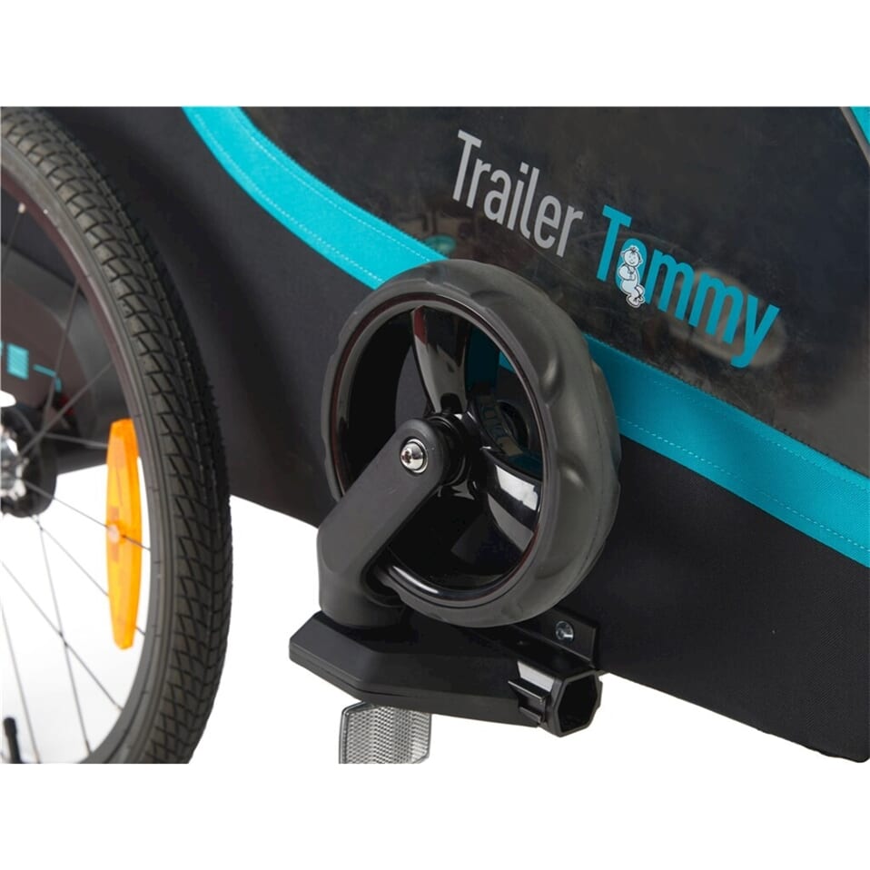 Carrello per bici per bambini Mirage Tommy - Frame in alluminio, Wielvering, 3 -Point Gordel, Blue, 2021