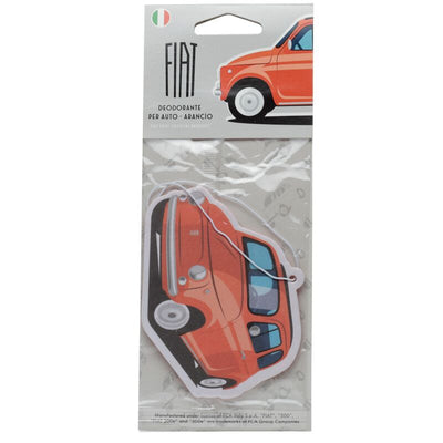 Sinaasappel - retro rood fiat 500 luchtverfrisser