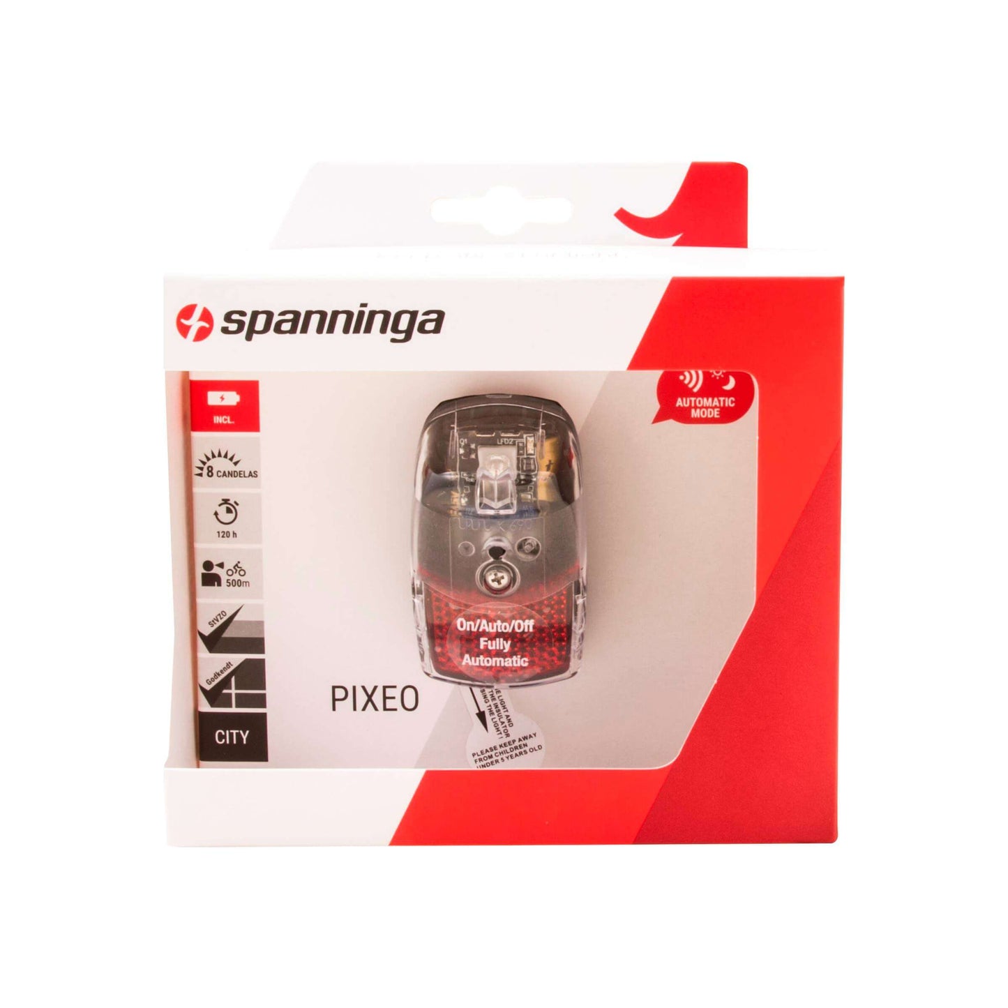 Spanninga Fender Light posteriore Pixeo XBA 2xaaa in scatola