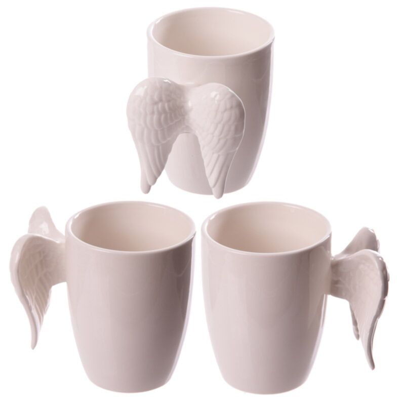 Tazza in ceramica a mano ad ala d'angelo