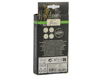 Creative craft group nassau acrylic marker set gold silver - 5 pcs.