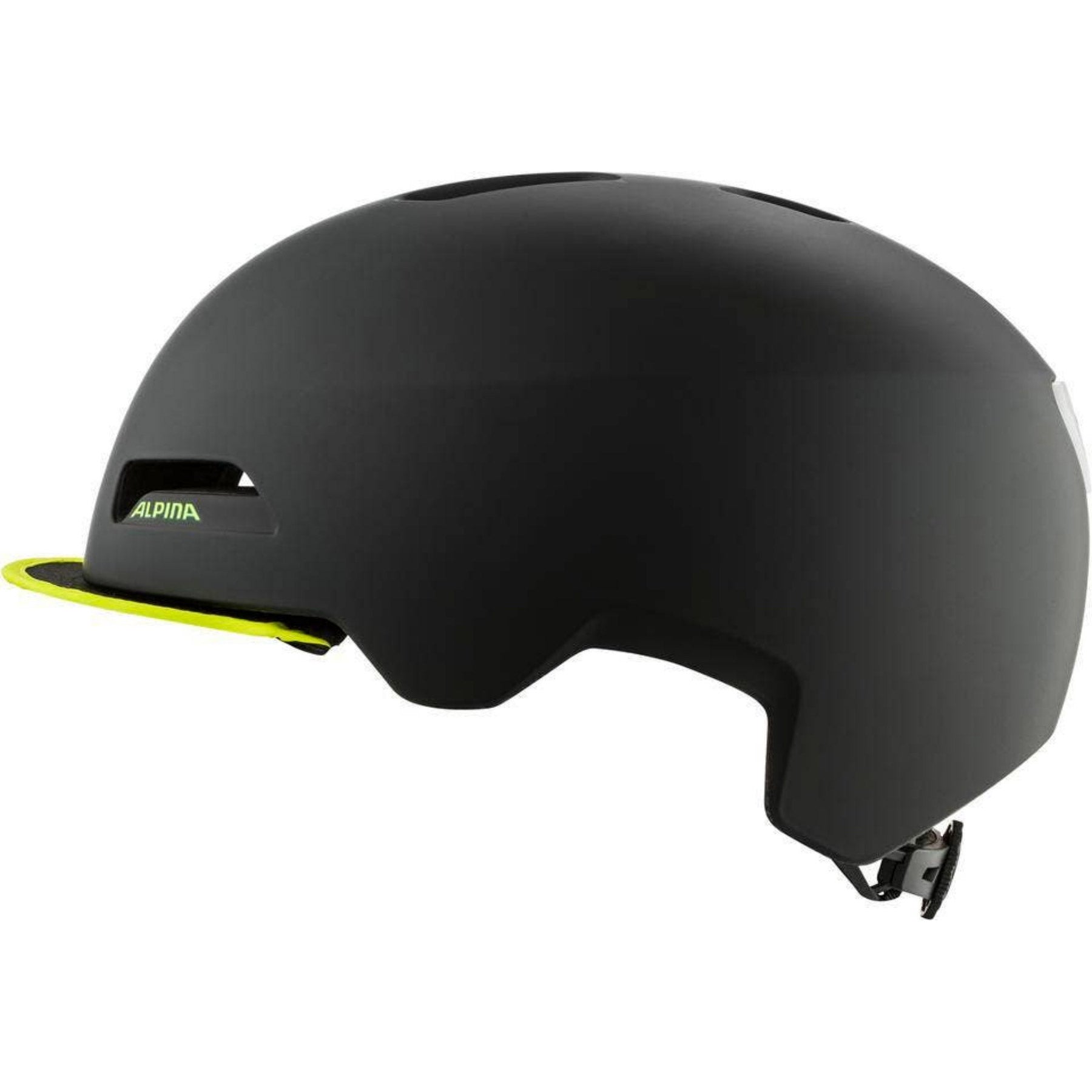 Casco urbano deportivo alpina brooklyn 57-61 negro mate amarillo