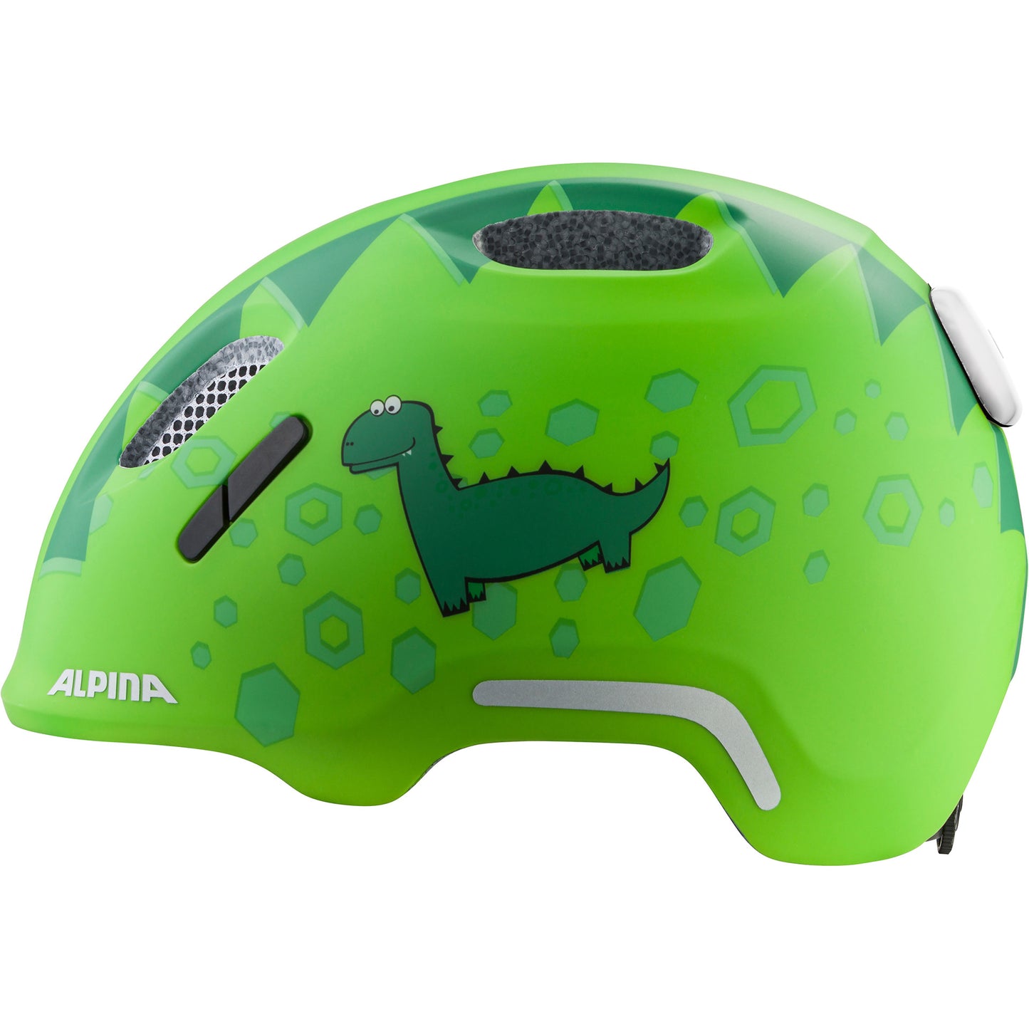 Abbigliamento sportivo olimpico Casco per bambini Alpina Sports Ximo Flash Green Dino 49-54 opaco