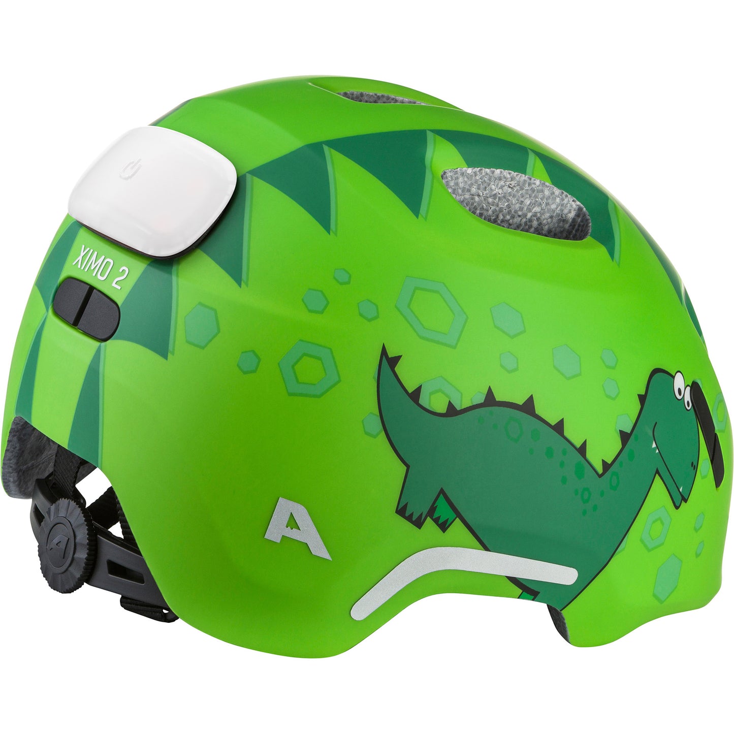 Abbigliamento sportivo olimpico Casco per bambini Alpina Sports Ximo Flash Green Dino 49-54 opaco