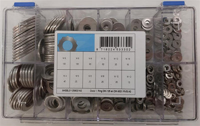 Assortimento di anelli d125+d9021 acciaio inox a2