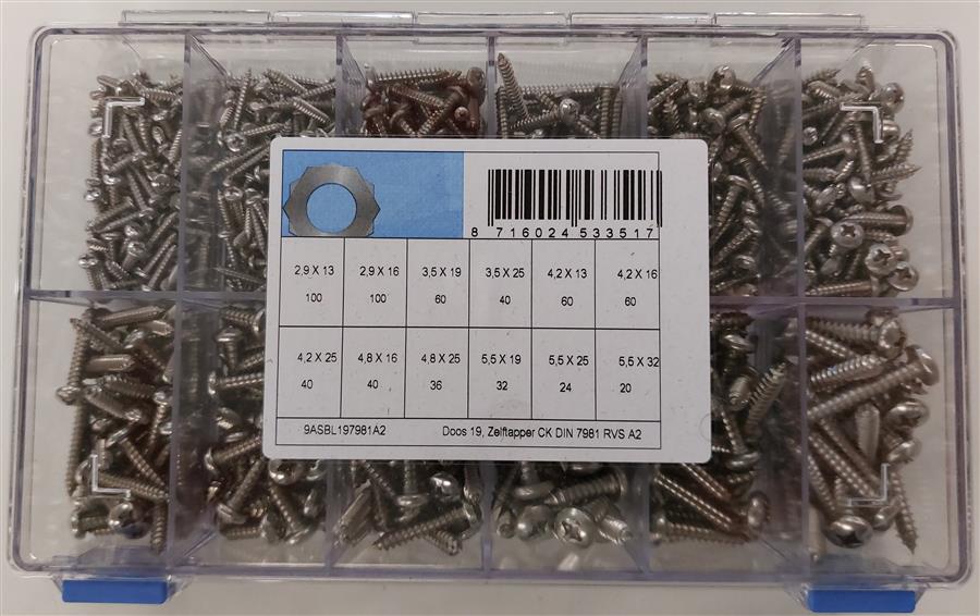 Surtido de autorroscantes ck d7981 acero inoxidable a2