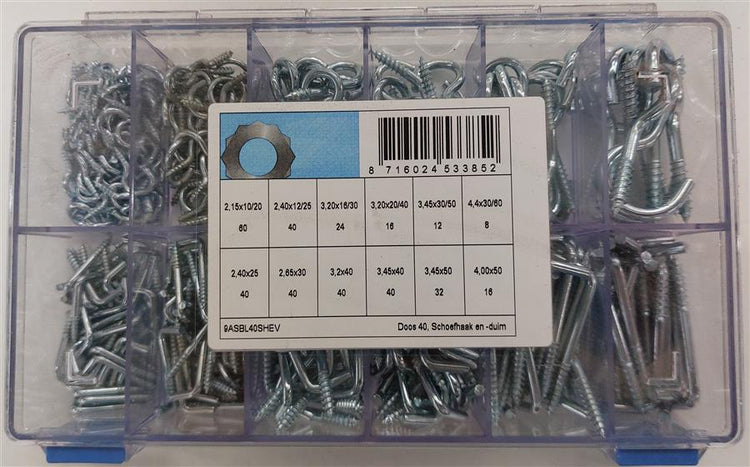 Assortment of screw hooks