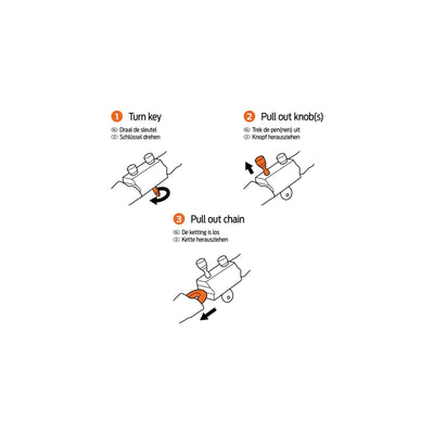kettingslot Hawk zwart 100cm