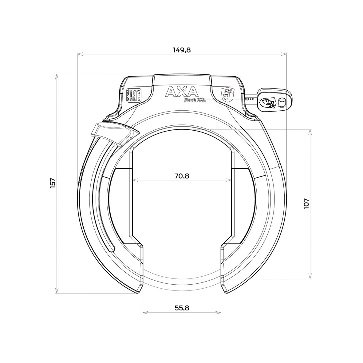 AXA xxl Zwart ringslot + Zadeltas + ULC100 ketting