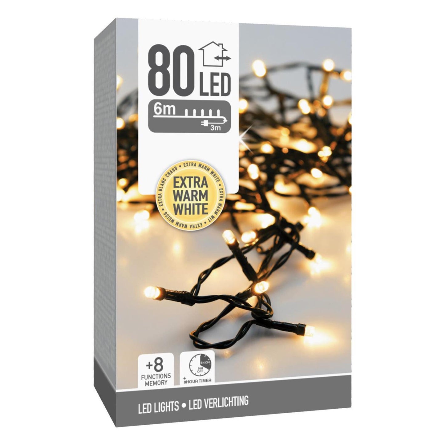Luces navideñas 80 LED blanco extra cálido