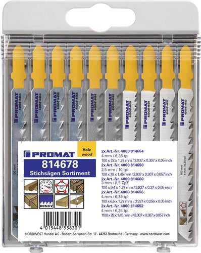 Gamma di seghetti alternativi Promat tecwerk | 10 pezzi per legno - 4000814678