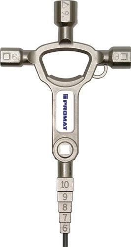 Promat tecwerk schakelkastsleutel | 13 functies | geïntegreerde flesopener - 4000829773