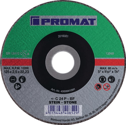 Disco da taglio Promat tecwerk | d125x2,5mm curvo | pietra | foro 22,23 mm - 4000841341
