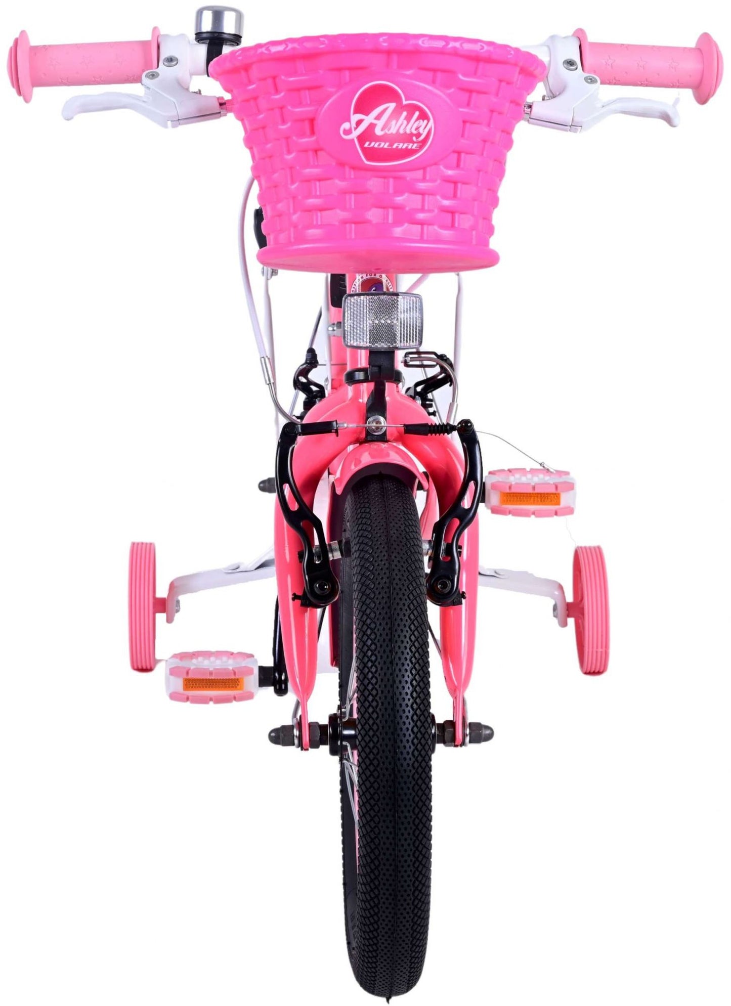 Volare Ashley Kinderfiets - Meisjes - 14 inch - Roze Rood - Twee Handremmen