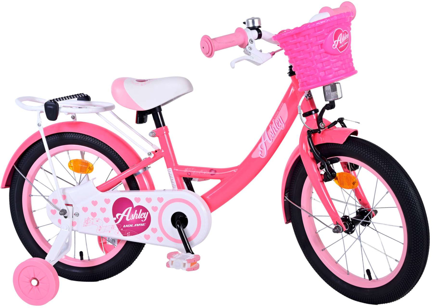 Bicicleta para niños de Vinare Ashley - Niñas - 16 pulgadas - Rojo rosa