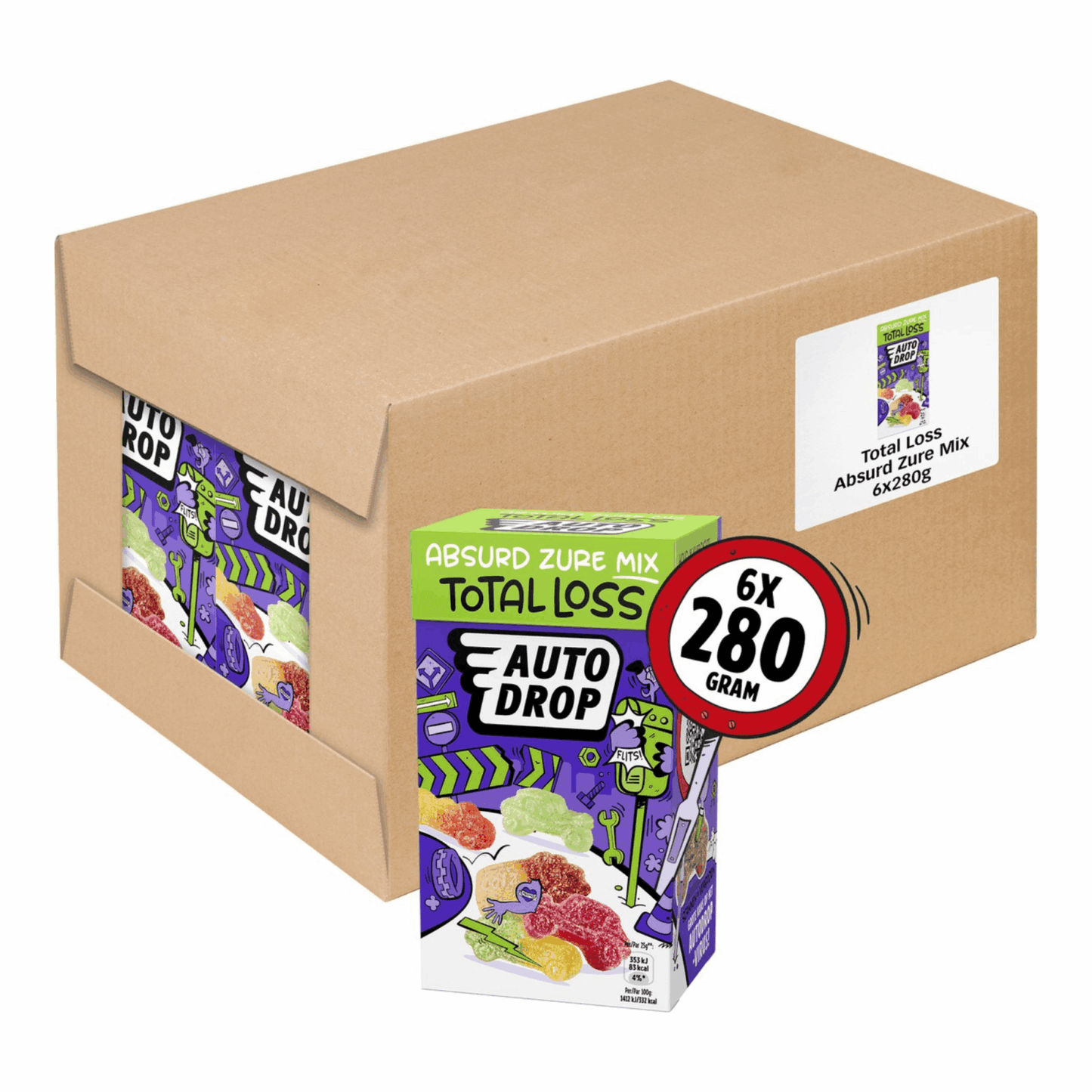 Scatola di mix Autodrop Crazy Sour Total Loss (6x 280gr)