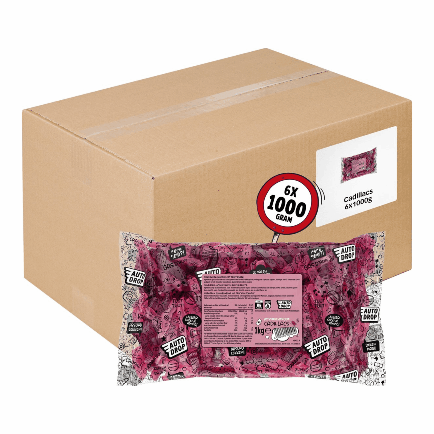 Autodrop Cadillacs rojos (6x1kg)
