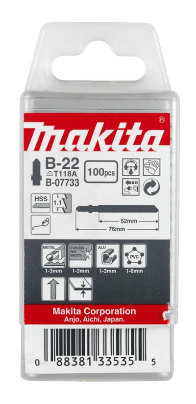 Makita accessoires decoupeerzaagblad b22 - t118a | 100 stuks - b-07733