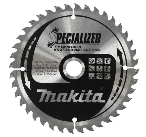 Accessori Makita lama per sega circolare tipo 190x20x2,2 24t 5g - b-40587