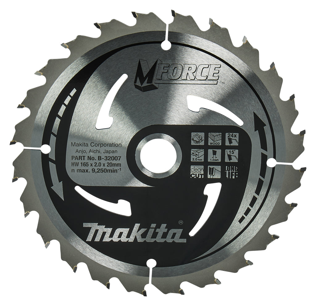 Accessori Makita lama per sega circolare | legno | mforza | 165x20x2,0 24t15g - b-32007
