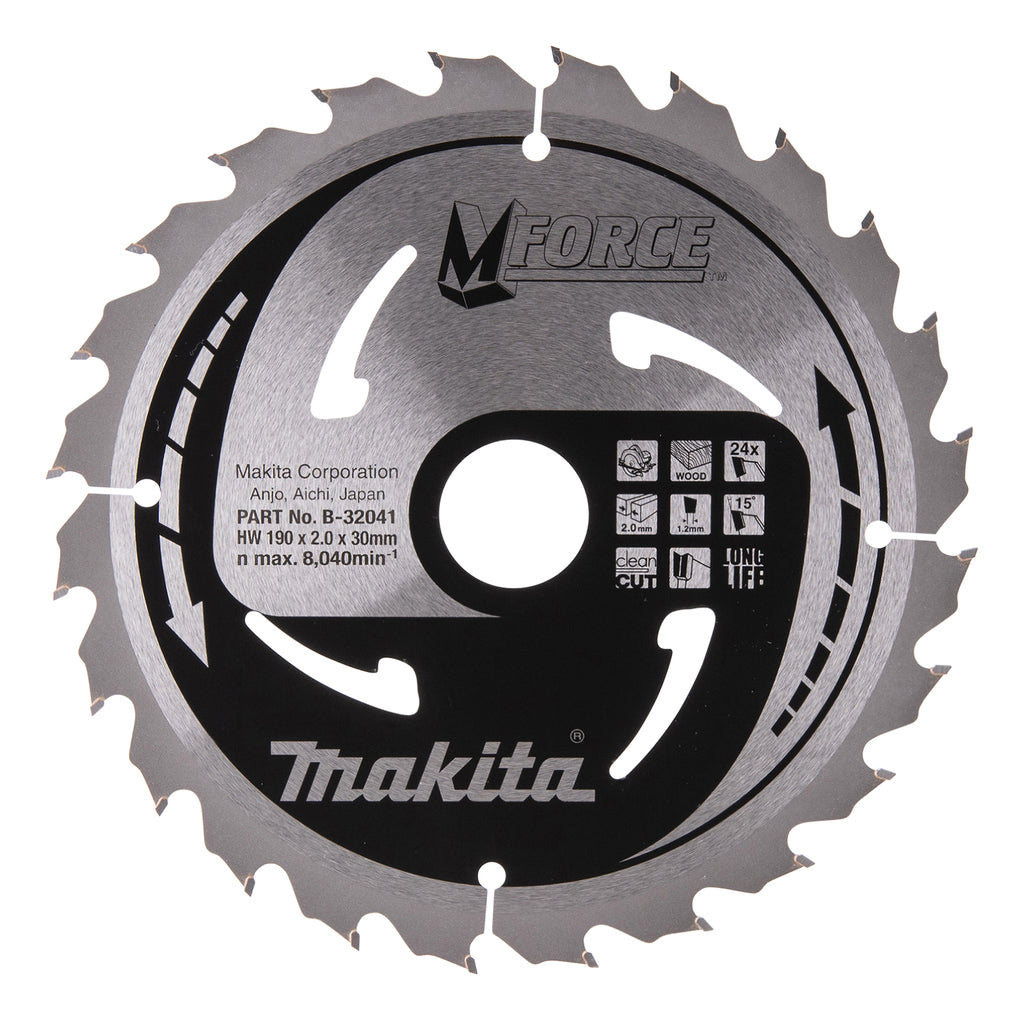 Accessori Makita lama per sega circolare | legno | mforza | 190x30x2,0 24t15g - b-32041