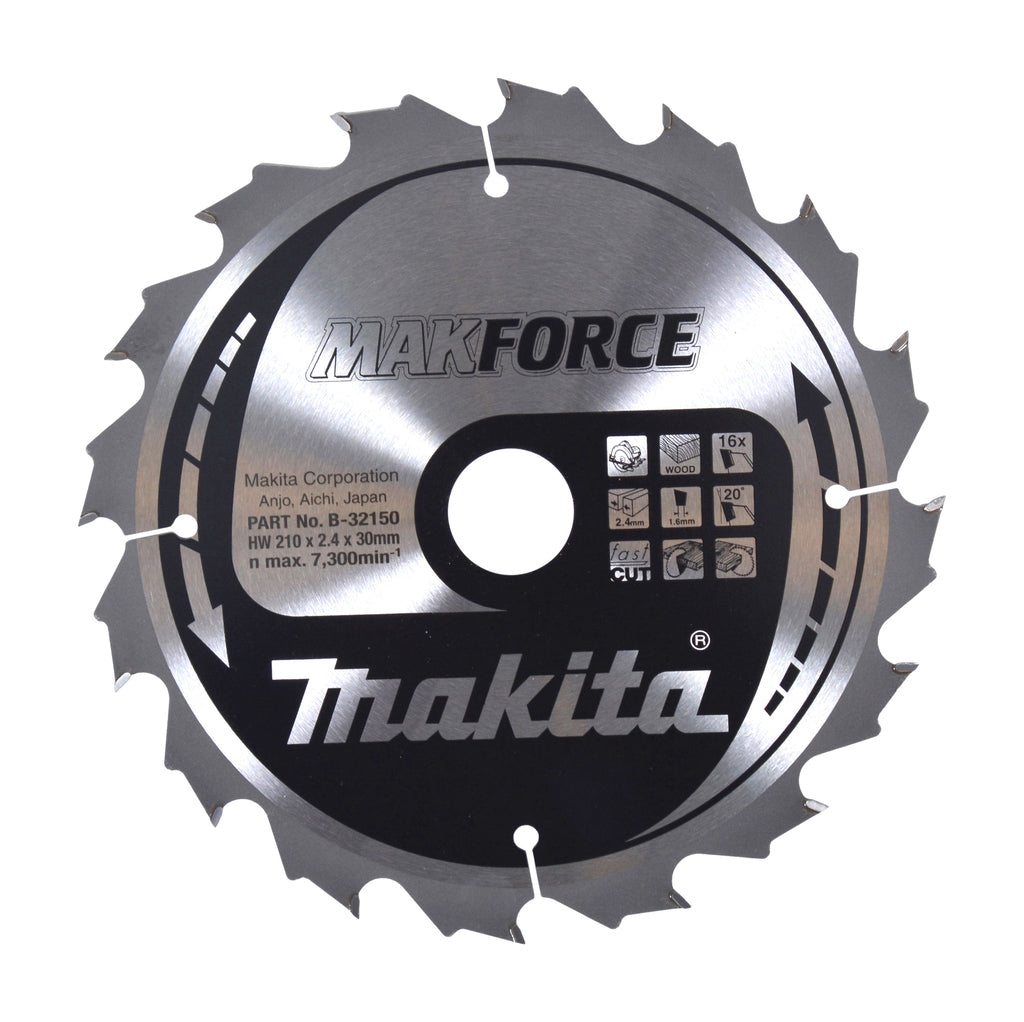 Lama per sega Makita | legno | 210x30x2,4| 16t | 20 gradi - b-32150