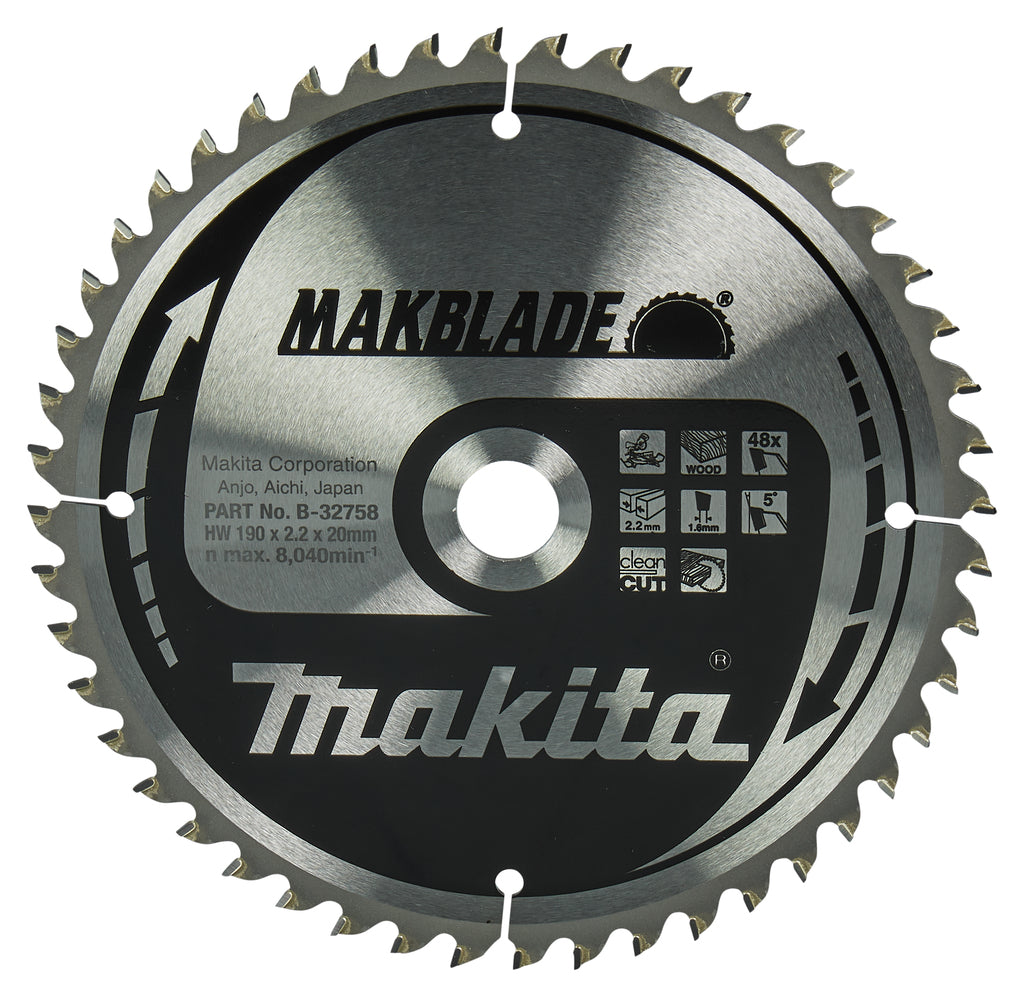 Makita accessoires afkortzaagblad | hout | 190x20x2,2 48t 5g - b-32758