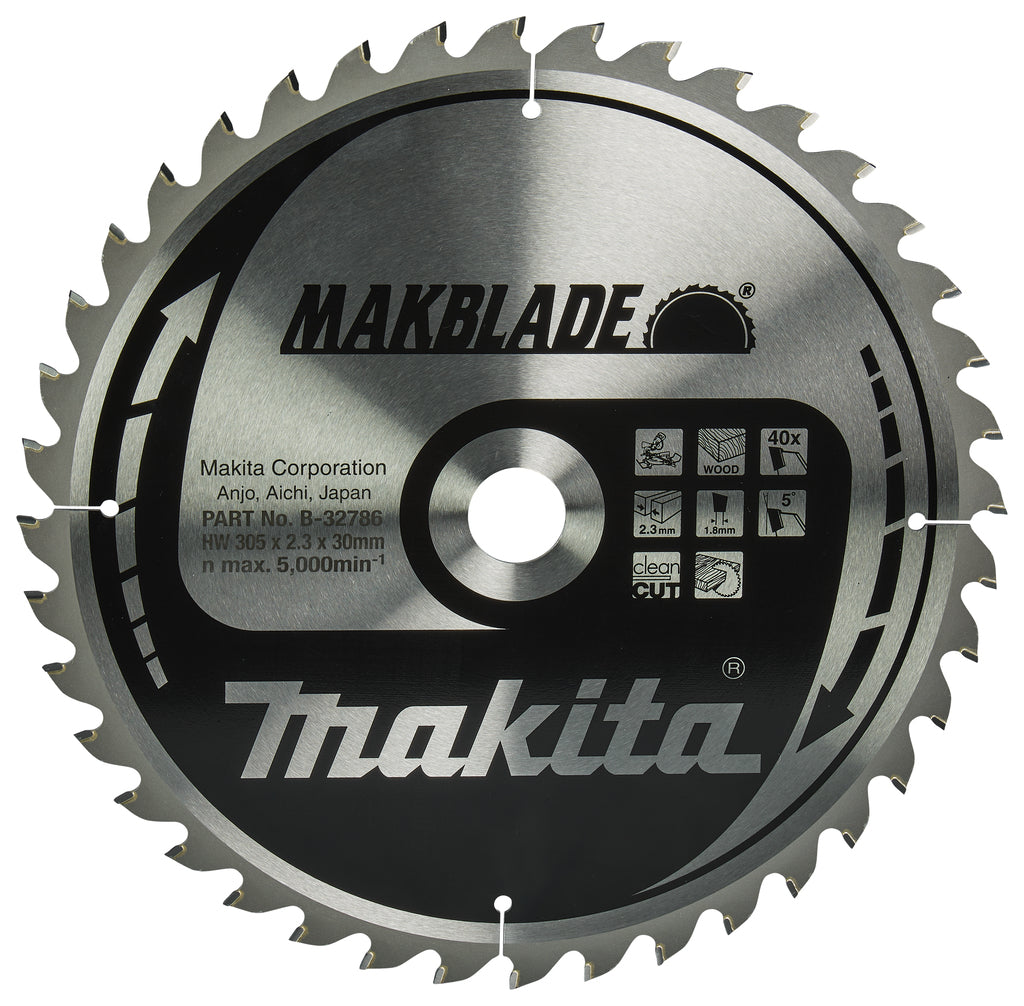Accessori Makita lama per sega trasversale | legno | 305x30x2,3 40t 5g - b-32786