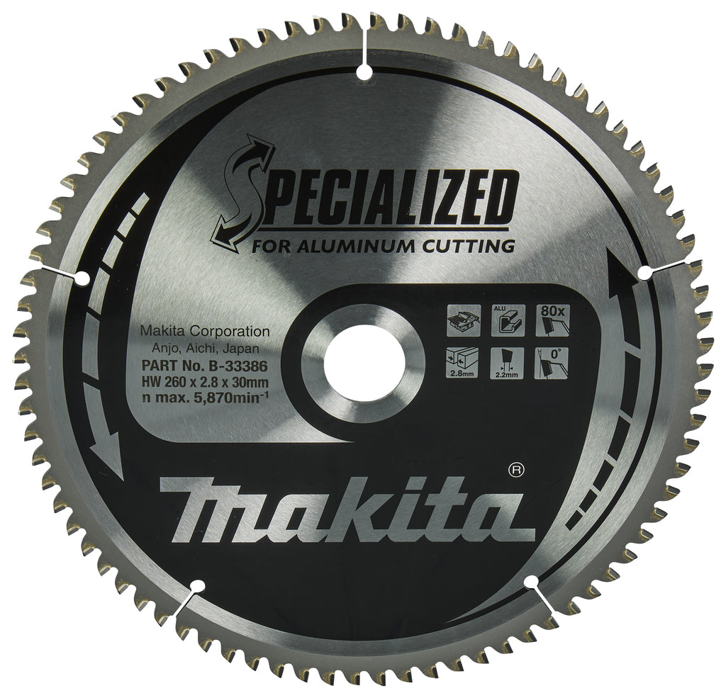 Accessori Makita lama per sega da banco alluminio 260x30x2,8 80t 0g - b-33386