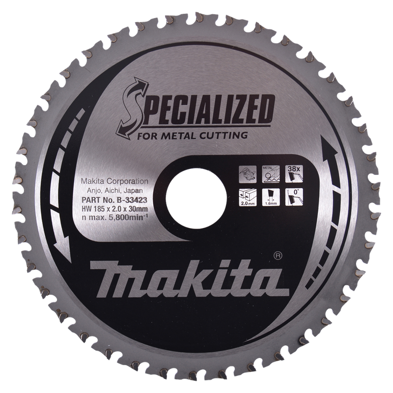 Lama per sega Makita con. 185x30x2,0 38t 0g - b-33423