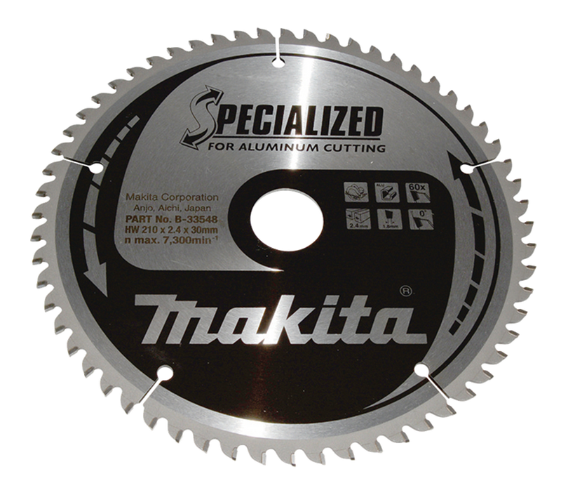 Lama per sega Makita | alluminio | 210x30x2,4| 60t | 0 gradi - b-33548