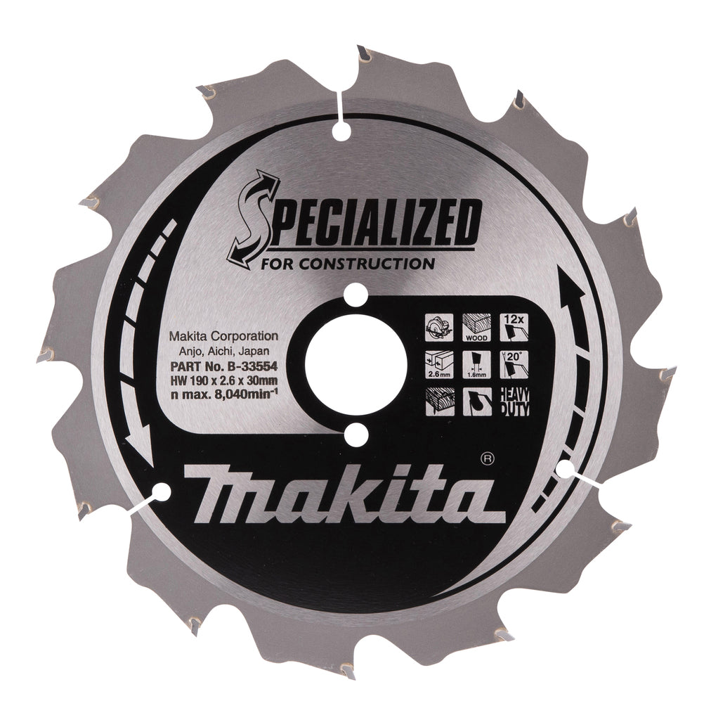 Accesorios Makita hoja de sierra circular para madera | construcción de edificios - b-33554
