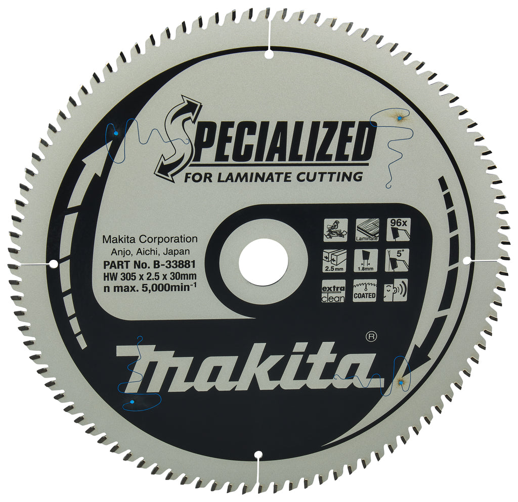 Accessori Makita lama per sega trasversale | laminato | 305x30x2,5 96t5g - b-33881