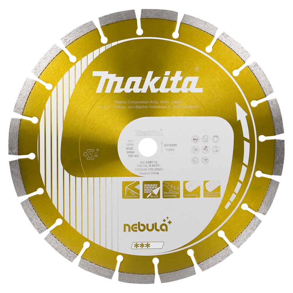 Disco diamantato Makita 300x20mm arancione - b-54031