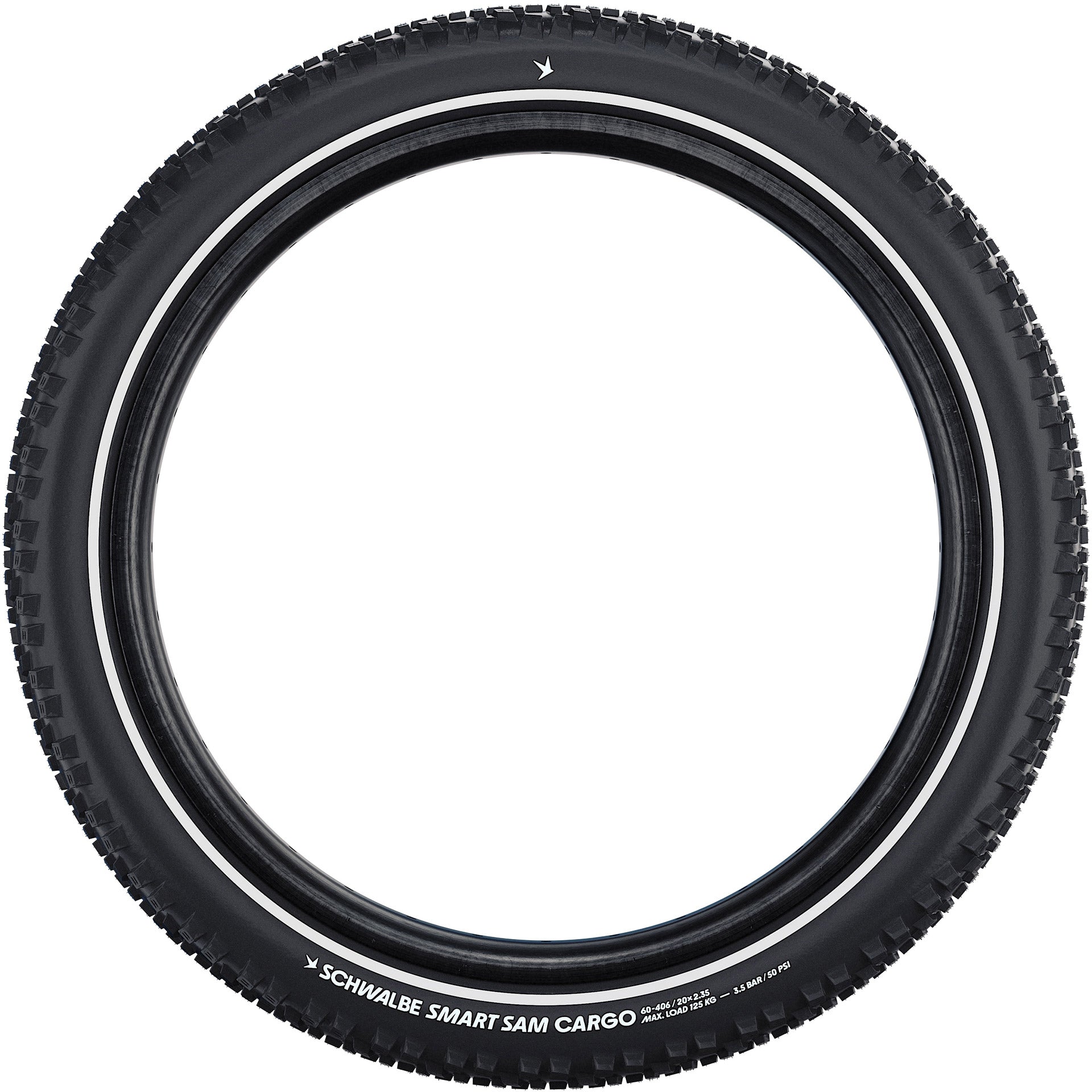 Schwalbe smart sam cargo - wired - addix e - super defense - 20x2.35 - black + reflex