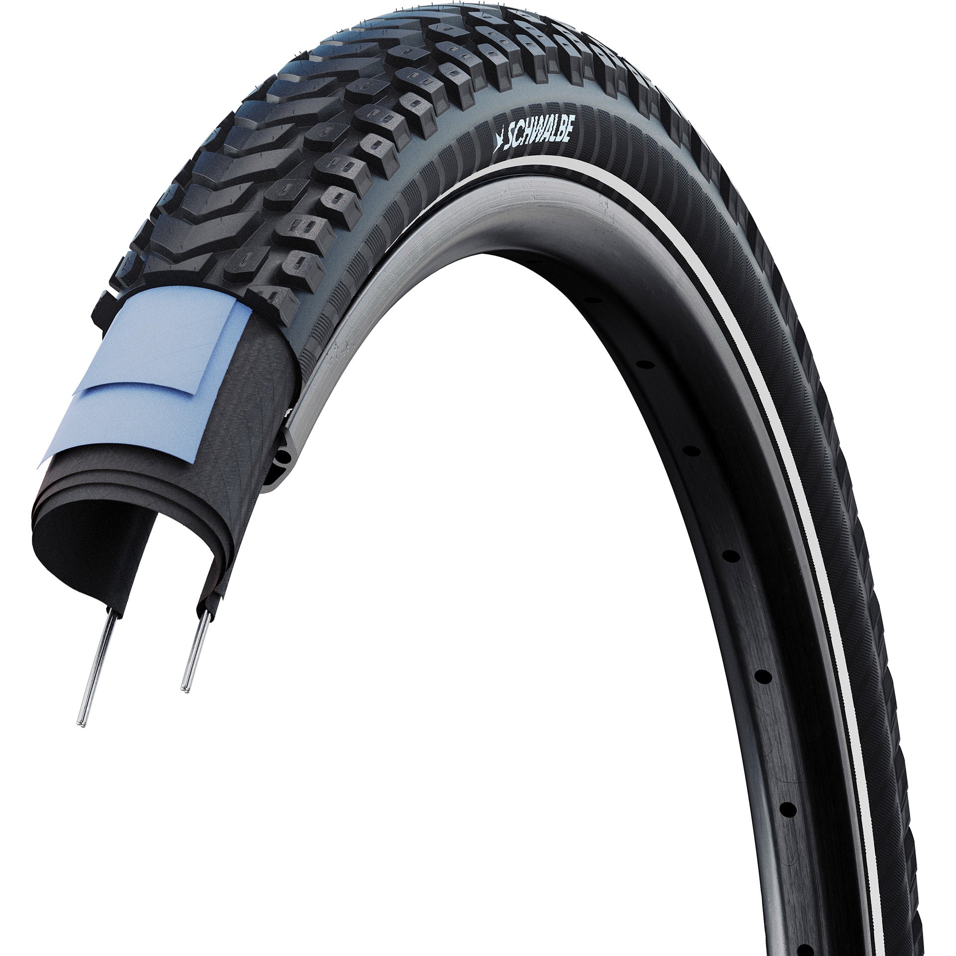 Schwalbe marathon mondial pro - plegable - addix - v-guard - 27,5x2,40 - negro + reflex