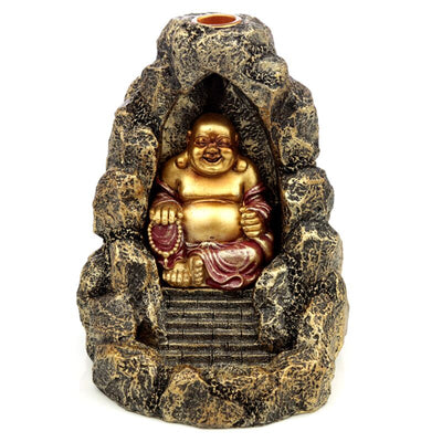 Chinese lachende boeddha backflow wierookhouder