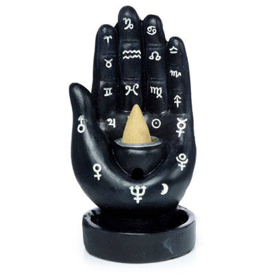 Titular de incienso de la mano de la mano del mantra