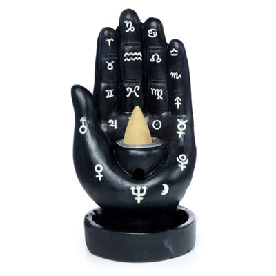 Titular de incienso de la mano de la mano del mantra