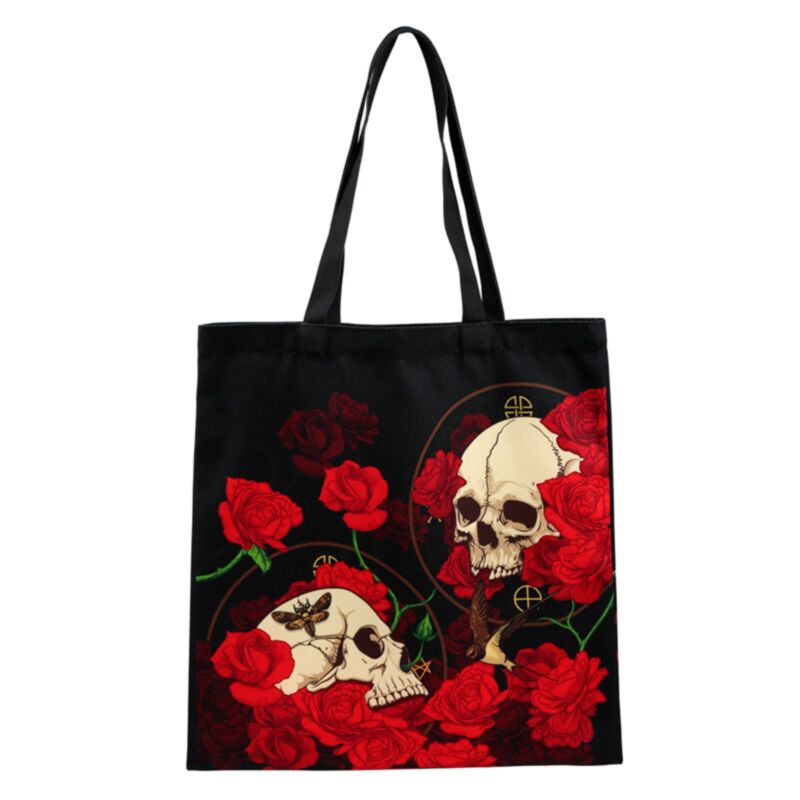 Borsa per la spesa delle spalle rose del cranio