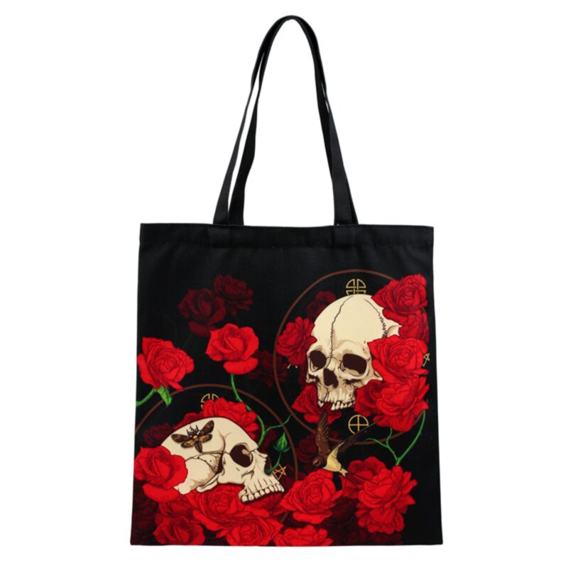 Borsa per la spesa delle spalle rose del cranio