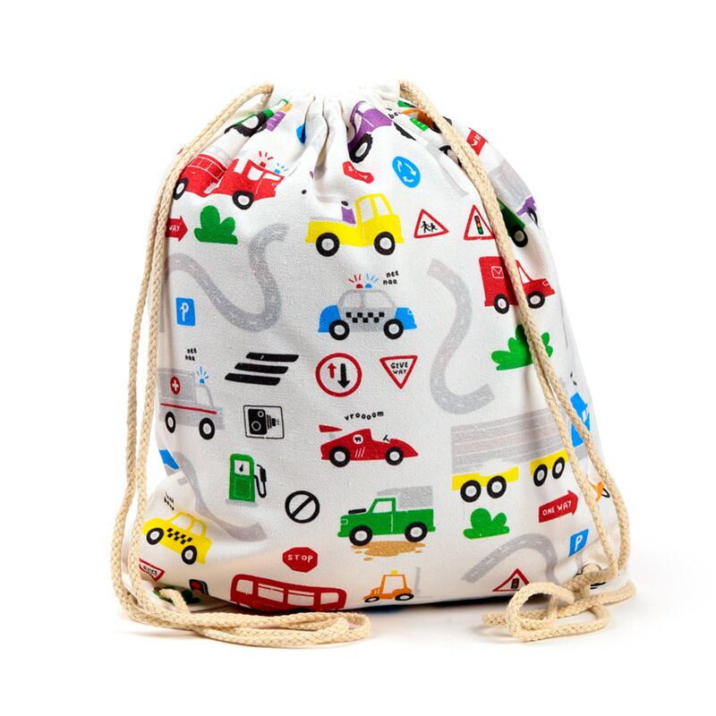 Pequeños motores lienzo trekkoord mochila