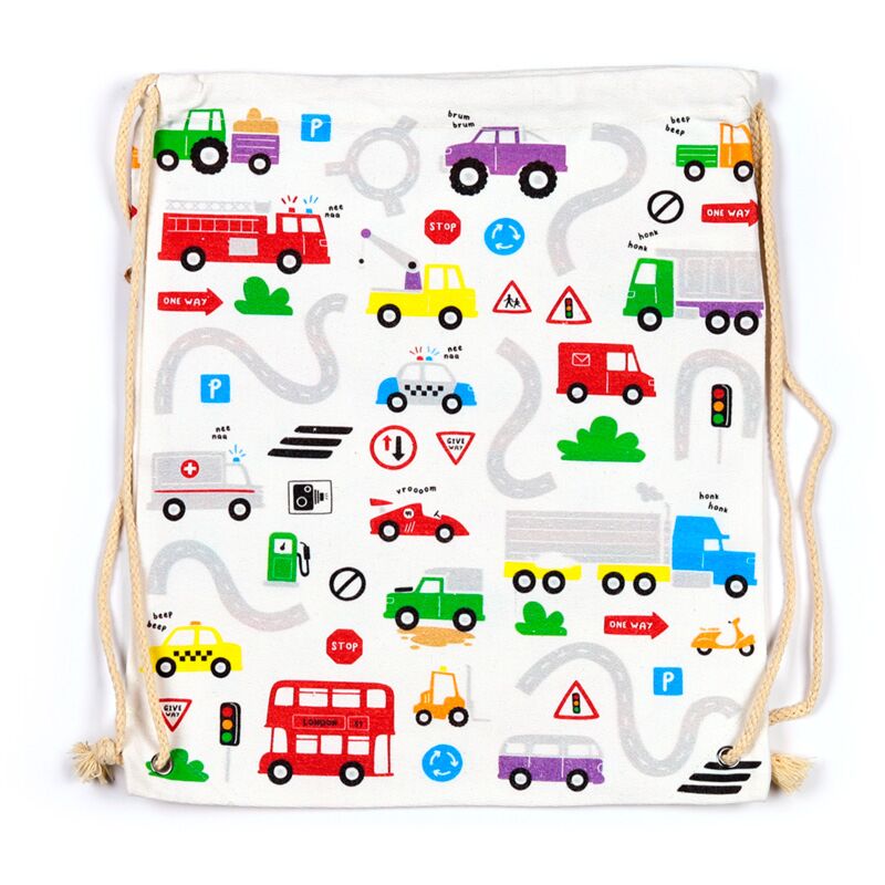 Pequeños motores lienzo trekkoord mochila